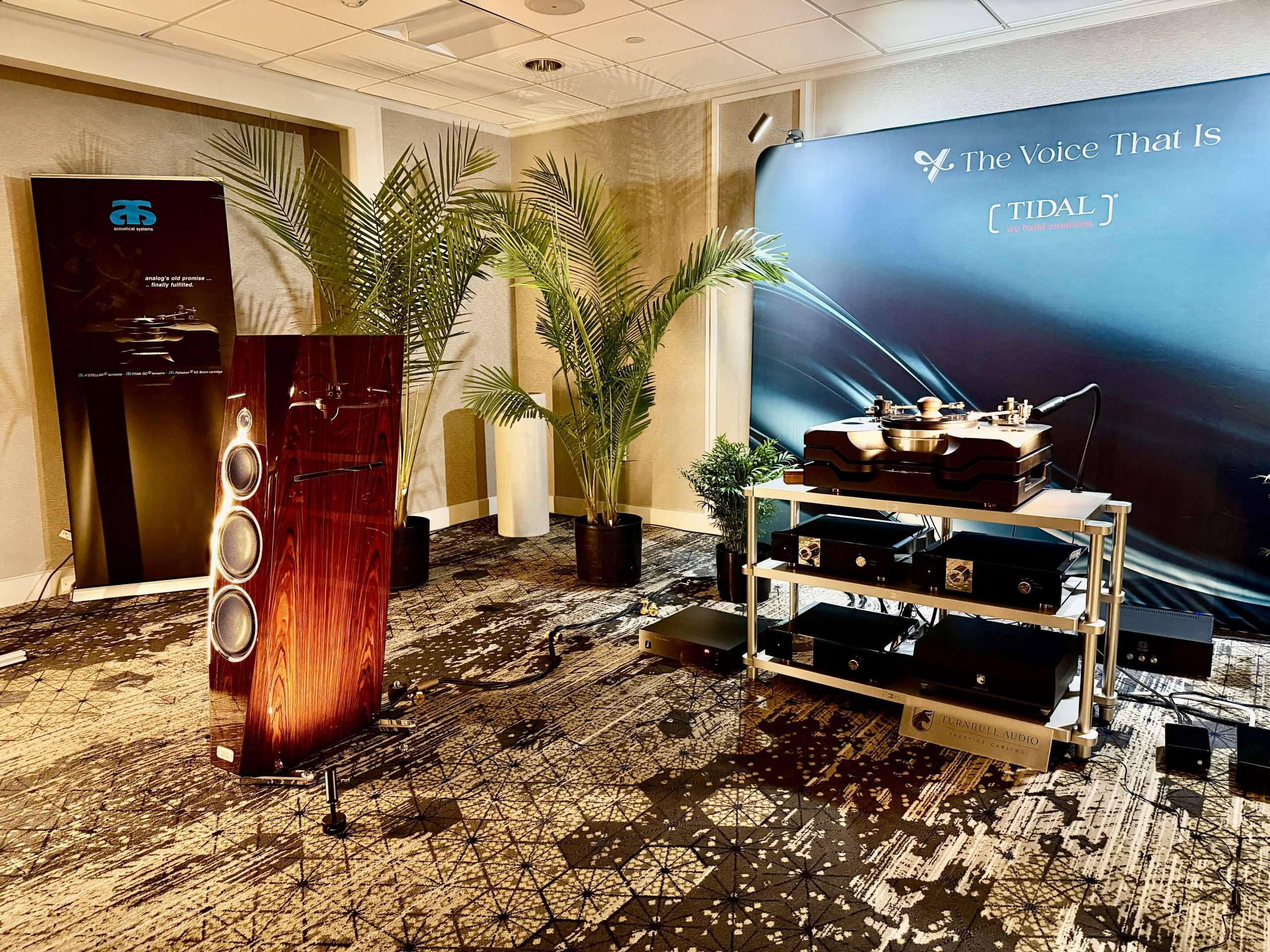 TIDAL Audio, Acoustical Systems, Astellar, Contriva G3, HRS, Equitech,Turnbull, cable, Network Acoustics, The Voice That Is at the Chicago Marriott Schaumburg